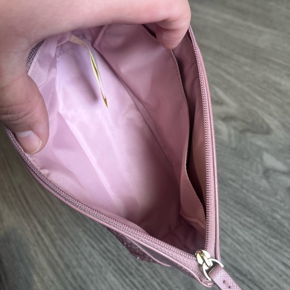 Kate Spade Greta Court Shiloh Glitter Cosmetic Travel Makeup Bag Pink - Picture 9 of 14